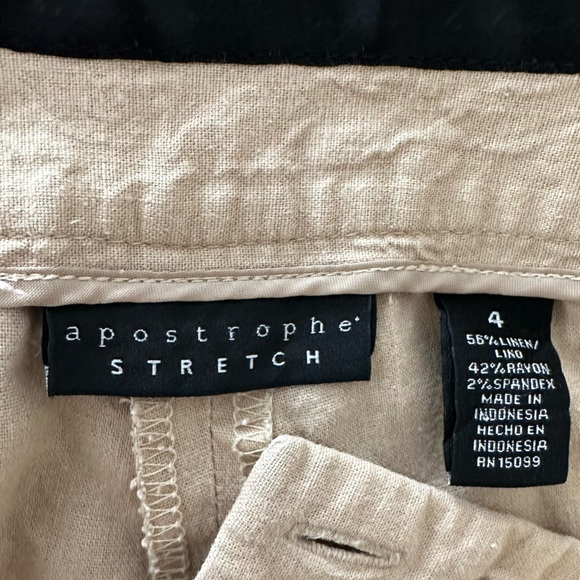 Apostrophe Stretch Women's Linen Blend Wide Leg Pants Size 4 - Picture 5 of 5